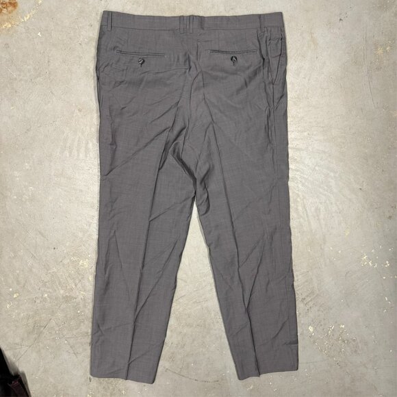 Mattarazi Dress Pants Super 160s Wool Trousers Grey Birdseye 38x30 - Picture 8 of 10